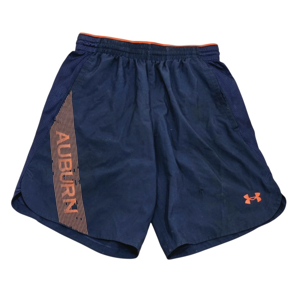 Under Armour Auburn Tigers Shorts Men's Medium Navy Orange Running Training NCAA